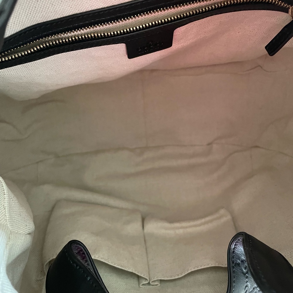 Gucci Black Embossed GG Tassel Hobo Bag - Picture 10 of 13